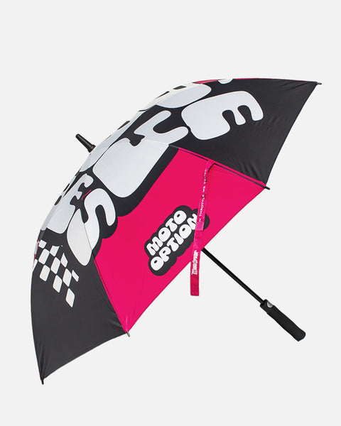 Race Day Vibes Umbrella - Black & Pink