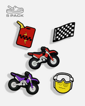 Load image into Gallery viewer, Motocross shoe charm, dirtbikes, gas 
