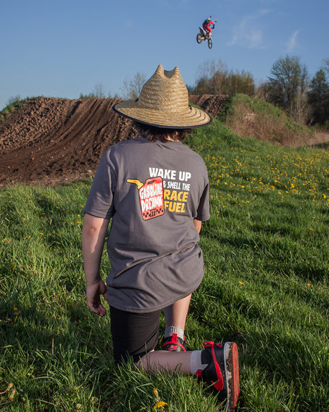 Youth Smell the Race Fuel Tee - Charcoal