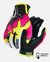 Load image into Gallery viewer, S5 Neon Fracture Riding Glove - Yellow and Pink
