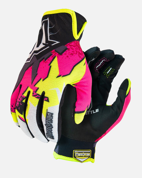 S5 Neon Fracture Riding Glove - Neon Yellow, Pink and Black