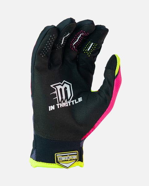 S5 Neon Fracture Riding Glove - Neon Yellow, Pink and Black