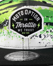 Load image into Gallery viewer, Arctic Stunner Premium Flat Brim Trucker Hat - Black and Green
