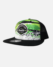 Load image into Gallery viewer, Arctic Stunner Premium Flat Brim Trucker Hat - Black and Green
