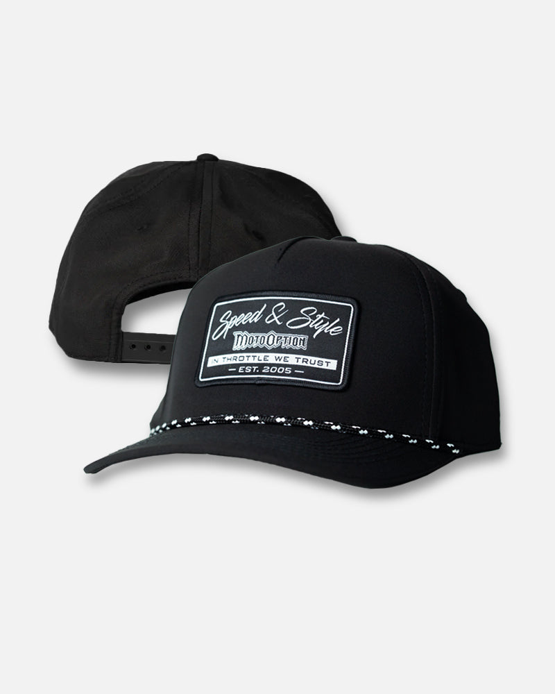 Speed and Style Premium Rope Hat - Black
