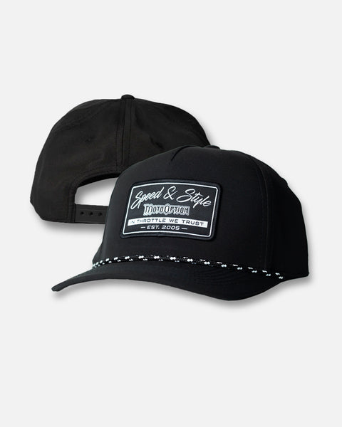 Speed and Style Premium Rope Hat - Black