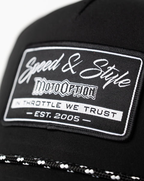 Speed and Style Premium Rope Hat - Black