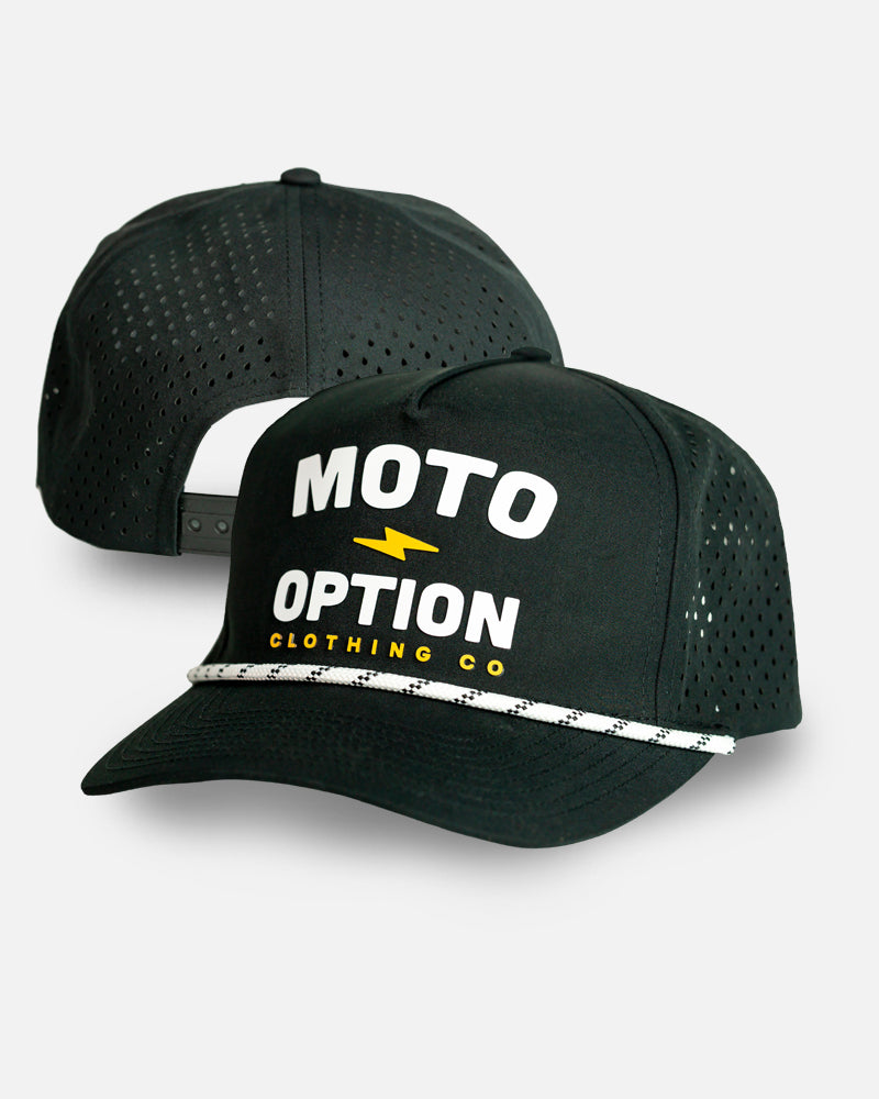 Stacked Bolt Performance Rope Hat - Black