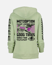 Load image into Gallery viewer, Womens World Tour Funnel Neck Hoodie - Celadon Green
