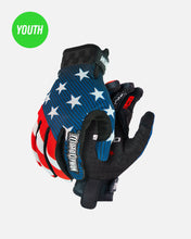 Load image into Gallery viewer, Youth Elite Stars and Stripes Riding Glove - Red, White and Blue
