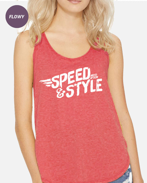 WOMENS SPEED & STYLE TANK - HEATHER RED