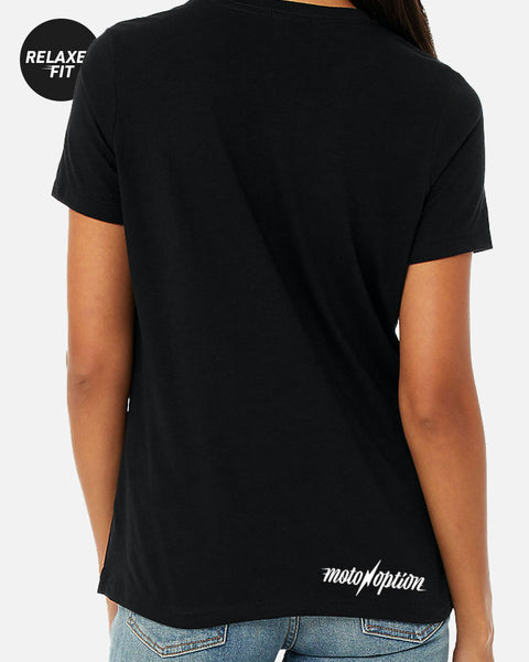 Womens Moto Mom Tee - Black