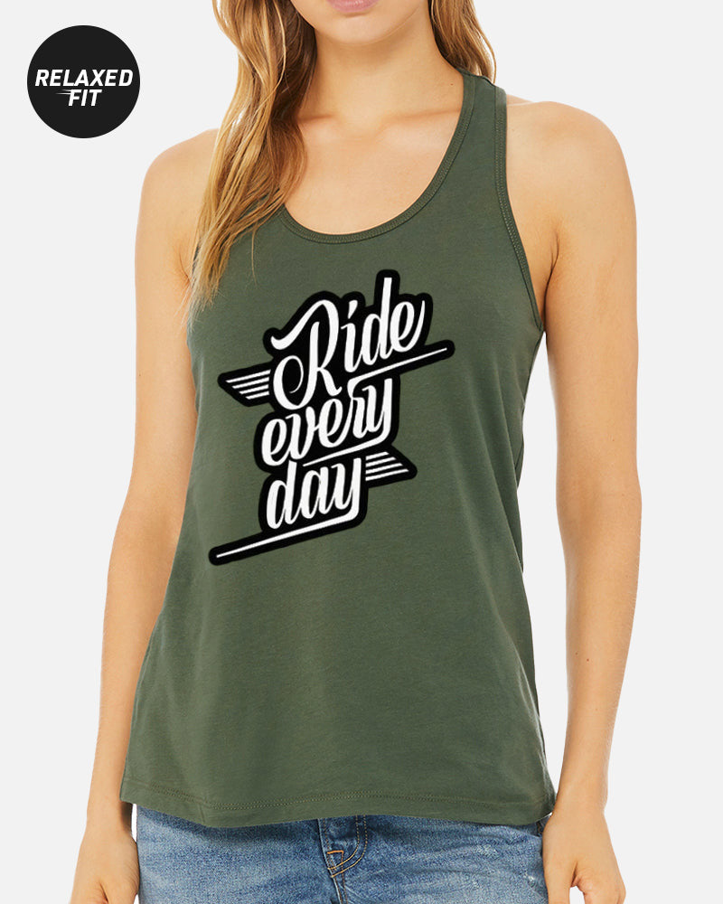 WOMENS RIDE EVERY DAY TANK - MILITARY GREEN