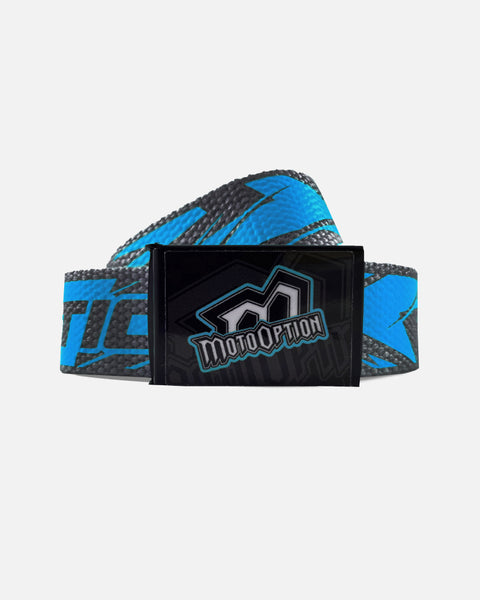 BROKEN WEBBING BELT - DARK GRAY / BLUE