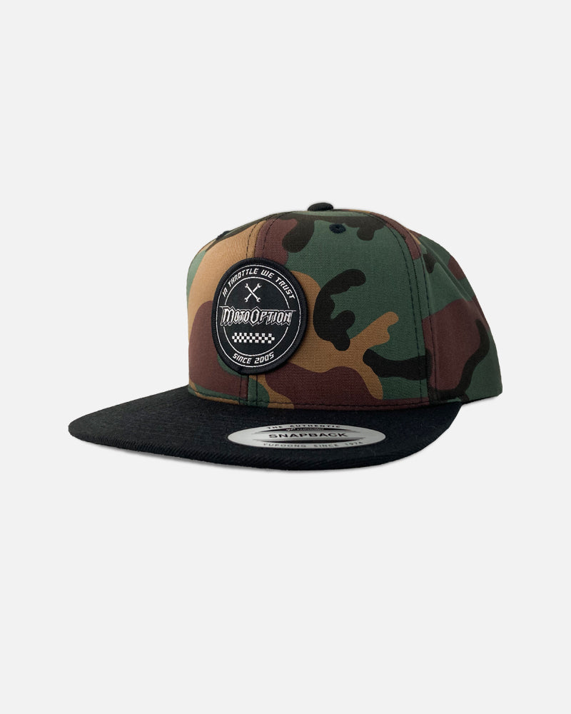 Mechanic Flat Brim Snapback Hat - Camo