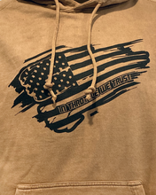Load image into Gallery viewer,     vinatgewashhoodie  800 × 1000px  Men&#39;s brown wave the flag hoodie sweatshirt
