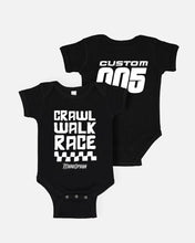 Load image into Gallery viewer, CRAWL WALK RACE PERSONALIZED ONESIE
