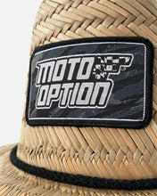 Load image into Gallery viewer, Stacked Checkers Straw Hat - Black and White

