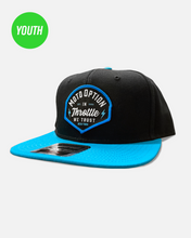 Load image into Gallery viewer, YOUTH STUNNER SNAPBACK HAT - AQUA
