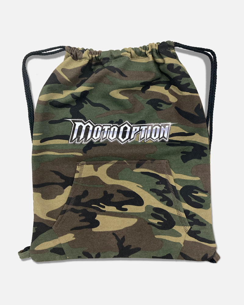 Ace Hoodie Pouch Drawstring Bag - Camo