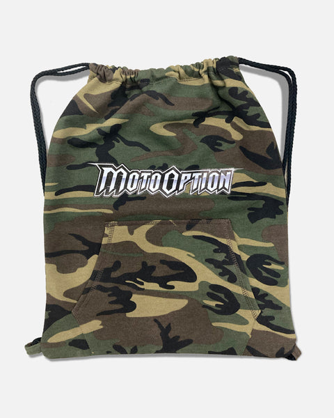 Ace Hoodie Pouch Drawstring Bag - Camo