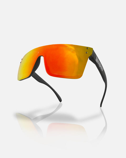 Fire red sunglasses with hidden frame