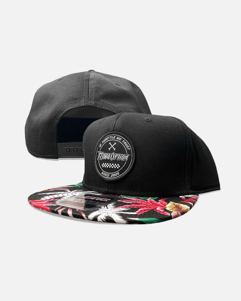 mechanic flatbrim trucker hat hawaiian aloha snapback