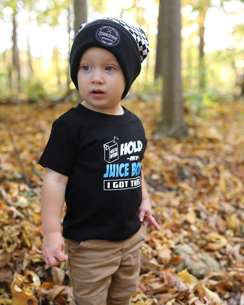 Toddler Hold My Juice Box Tee - Black and Blue