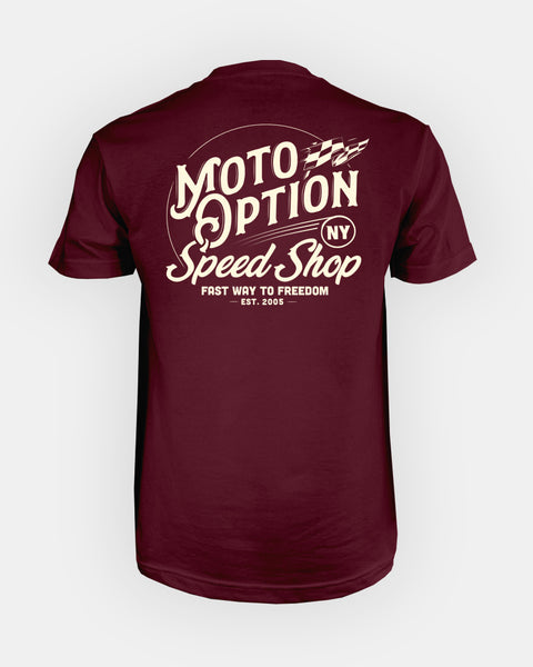 Mens Fast Way to Freedom Tee - Maroon