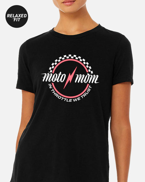 Womens Moto Mom Tee - Black