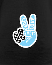 Load image into Gallery viewer, Womens Peace Love Moto Muscle Tank - Black
