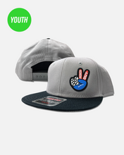 Load image into Gallery viewer, Youth Peace Out Snapback Hat - Gray
