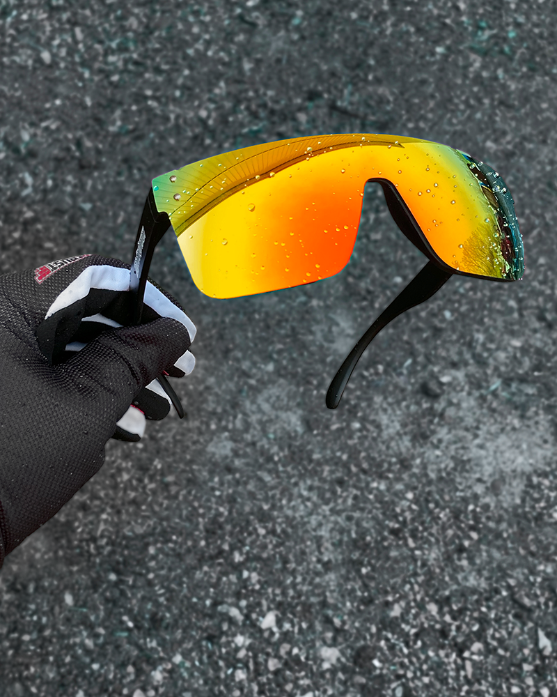 Red rimless sunglasses sales