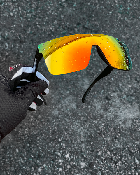 Fire Red rimless sunglasses