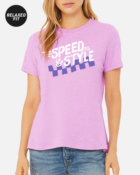 WOMENS SPEED AND STYLE TEE - HEATHER LILAC