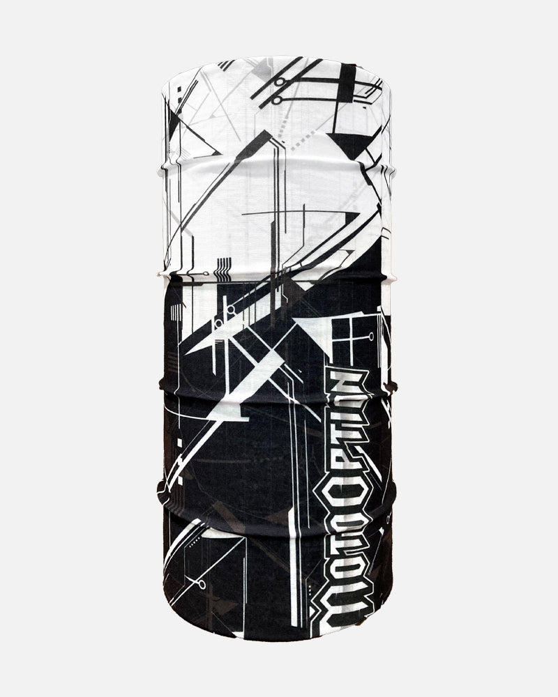 Schematic Neck Gaiter - Black and White
