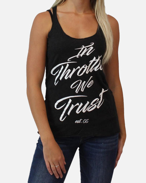 Womens Script Tank - Black Heather
