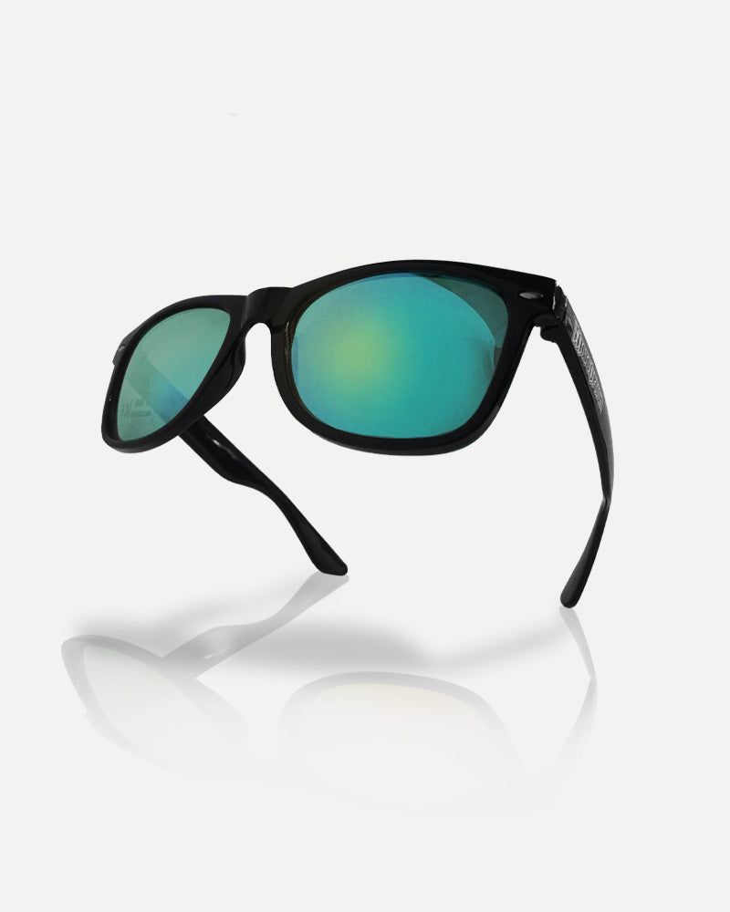 SUNGLASSES - BLACK/AQUA BLUE