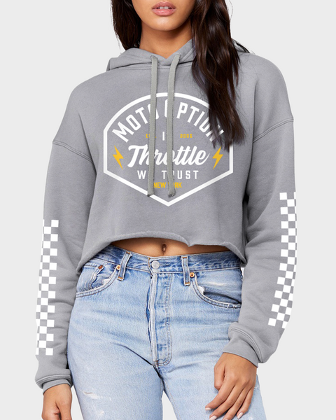 Womens Stunner Crop Hoodie - Gray