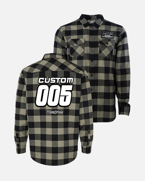SPEED & STYLE PERSONALIZED FLANNEL - OLIVE