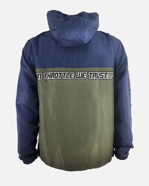Stacked Windbreaker Jacket - Green and Navy