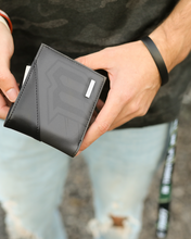 Load image into Gallery viewer, GHOSTED BI-FOLD LEATHER WALLET - BLACK
