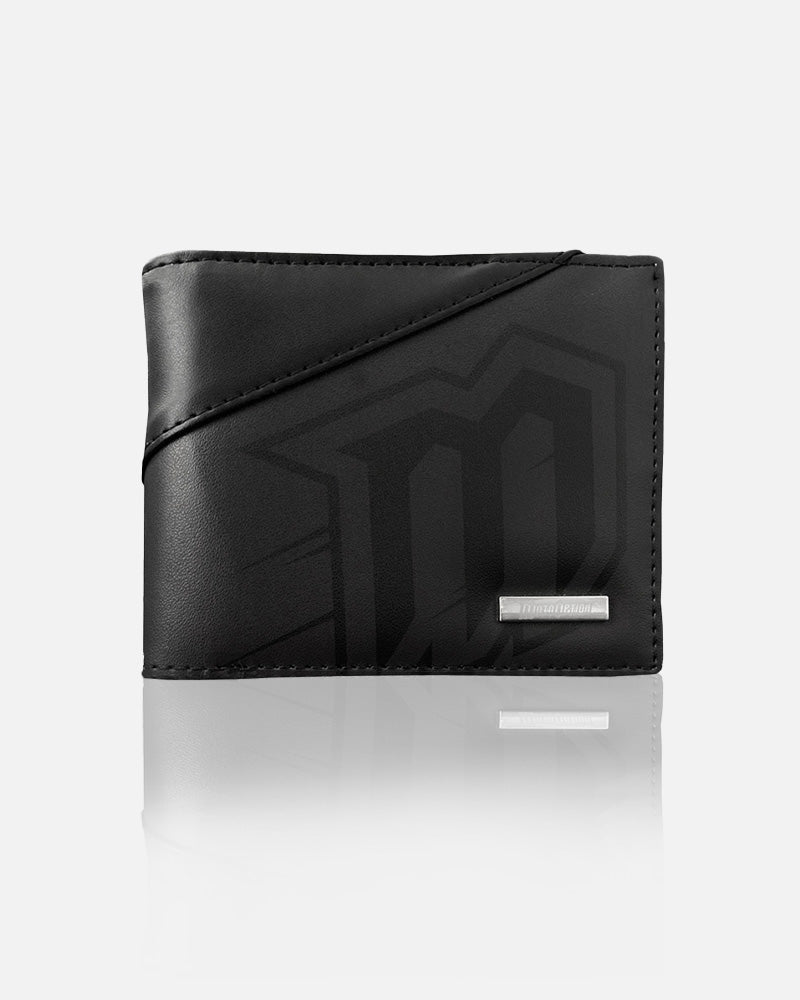 GHOSTED BI-FOLD LEATHER WALLET - BLACK