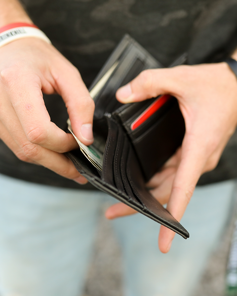 GHOSTED BI-FOLD LEATHER WALLET - BLACK