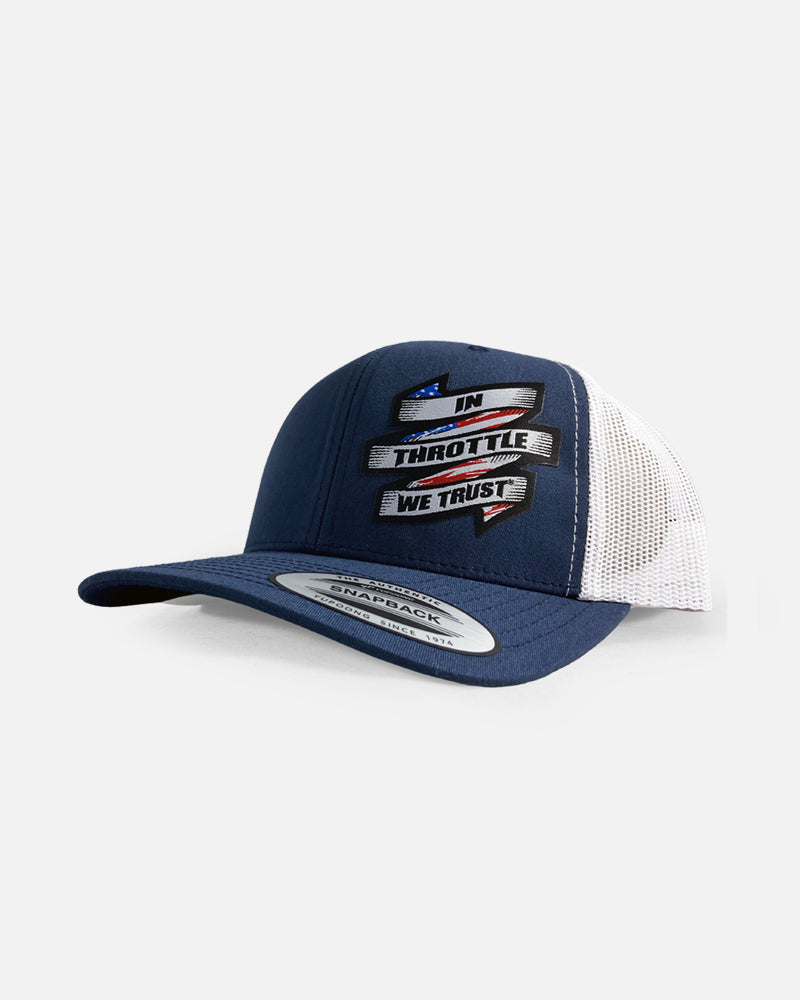 Banner Trucker Hat - Navy and White