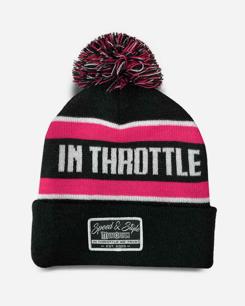 Speed and Style Pom Pom Beanie - Neon Pink