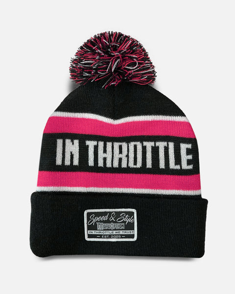 Speed and Style Pom Pom Beanie - Neon Pink