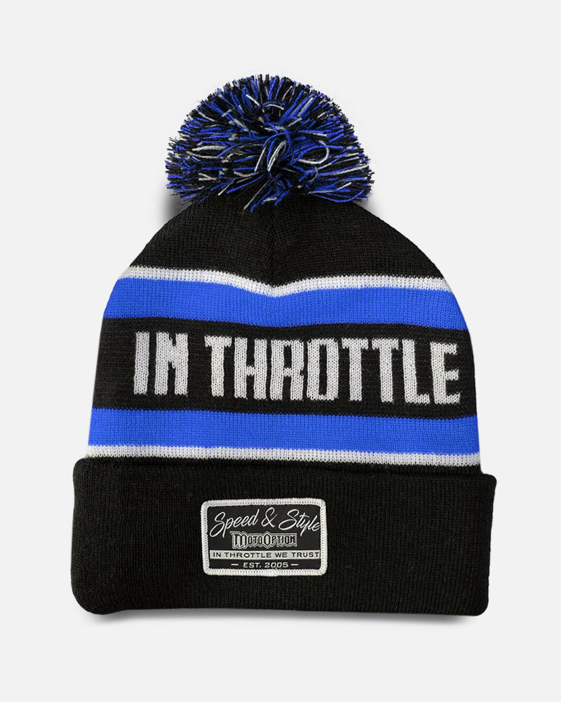 Speed and Style Pom Pom Beanie - Blue
