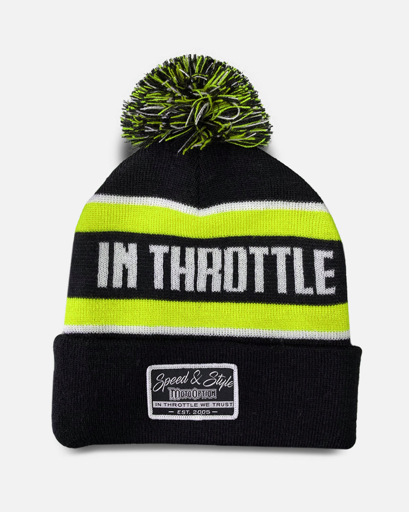 Speed and Style Pom Pom Beanie - Neon Yellow