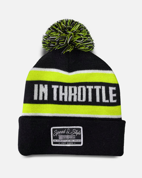 Speed and Style Pom Pom Beanie - Neon Yellow